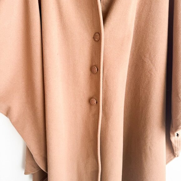 Vintage Elegant Design Wool Cashmere Camel Beige Cape L/XL - Picture 4 of 6